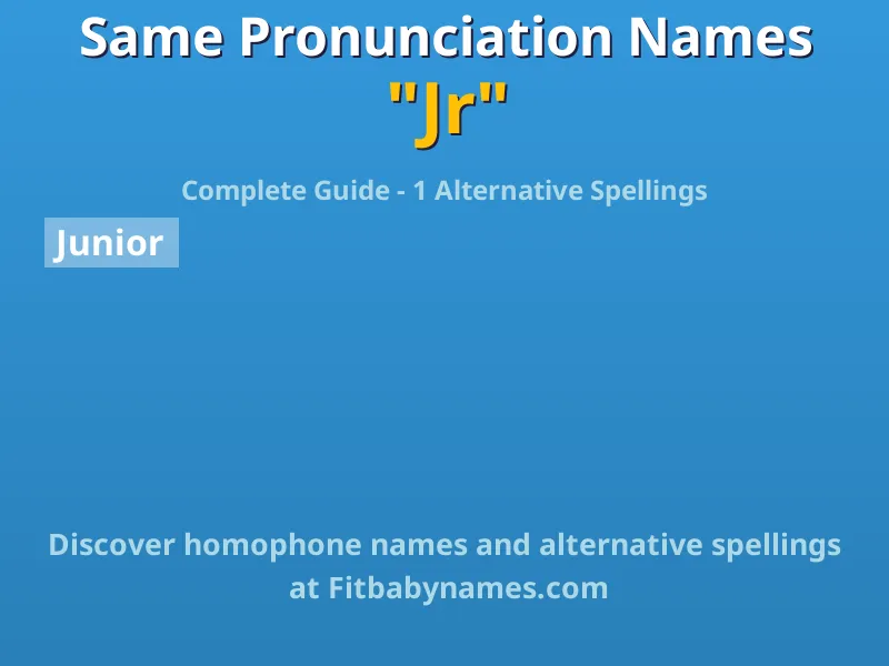 Infographic: Jr same pronunciation names, similar names, and homophone names