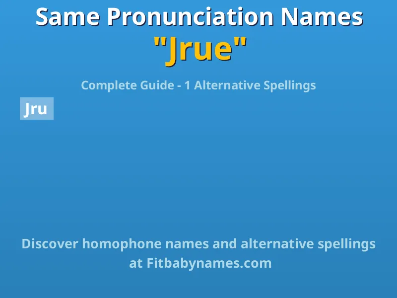 Infographic: Jrue same pronunciation names, similar names, and homophone names