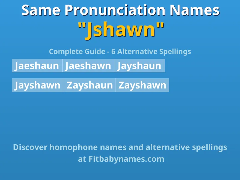 Infographic: Jshawn same pronunciation names, similar names, and homophone names