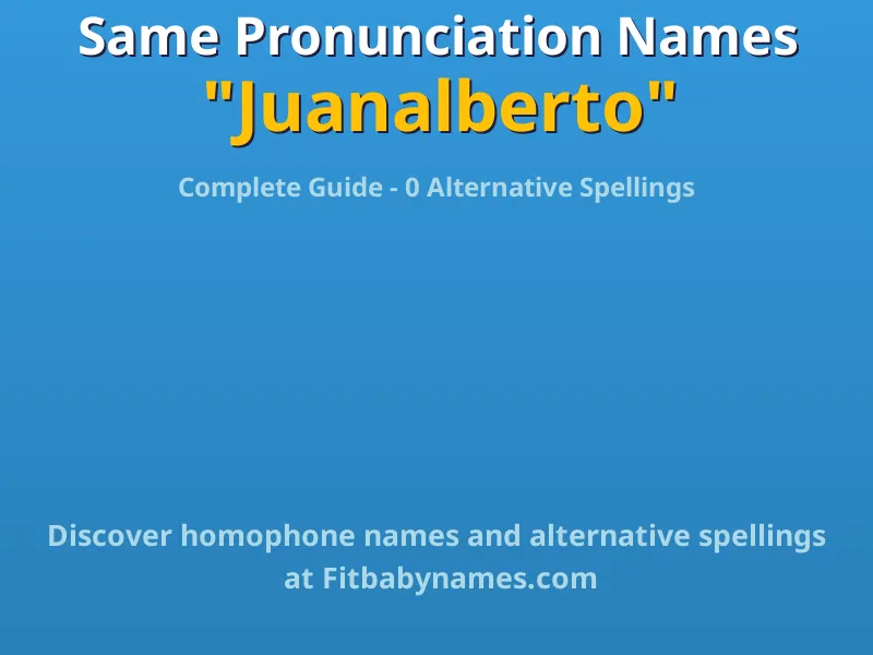 Infographic: Juanalberto same pronunciation names, similar names, and homophone names