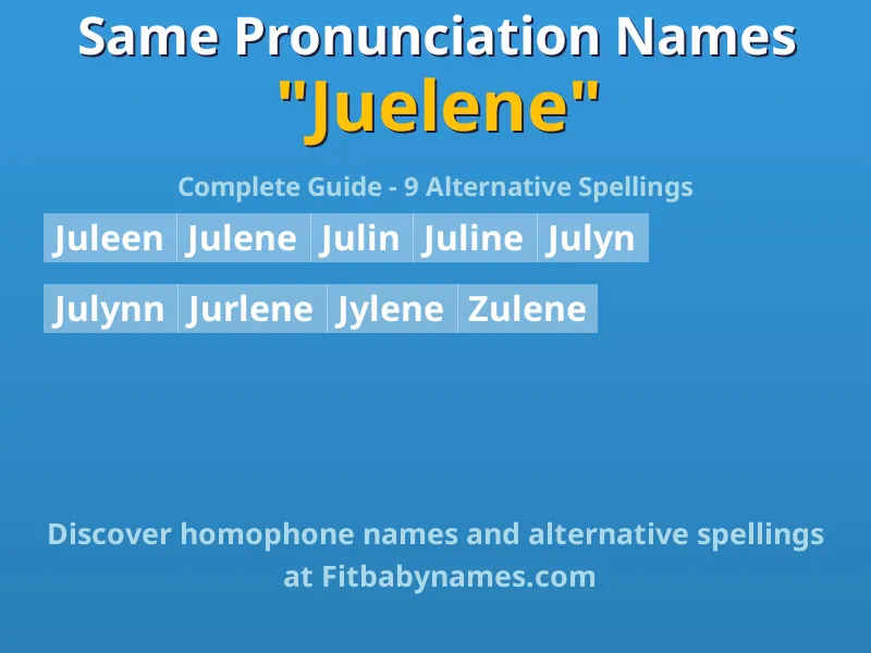 Infographic: Juelene same pronunciation names, similar names, and homophone names