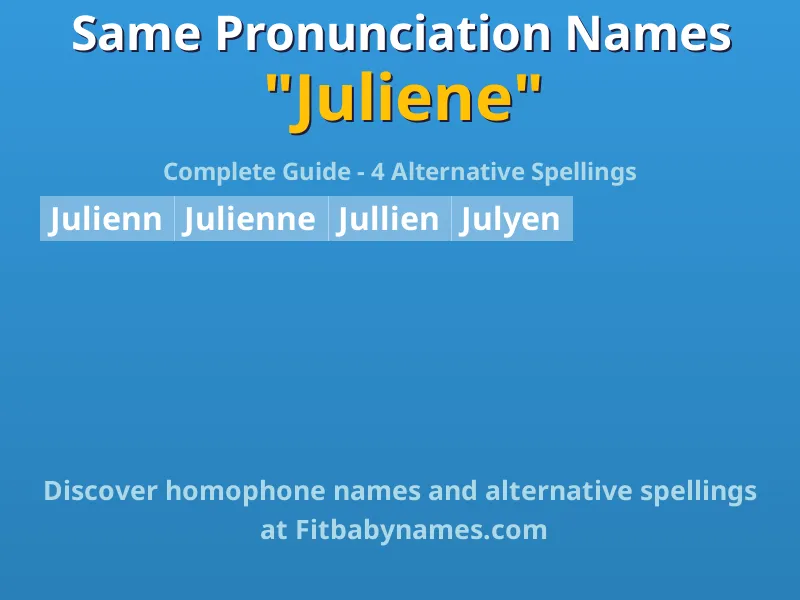 Infographic: Juliene same pronunciation names, similar names, and homophone names