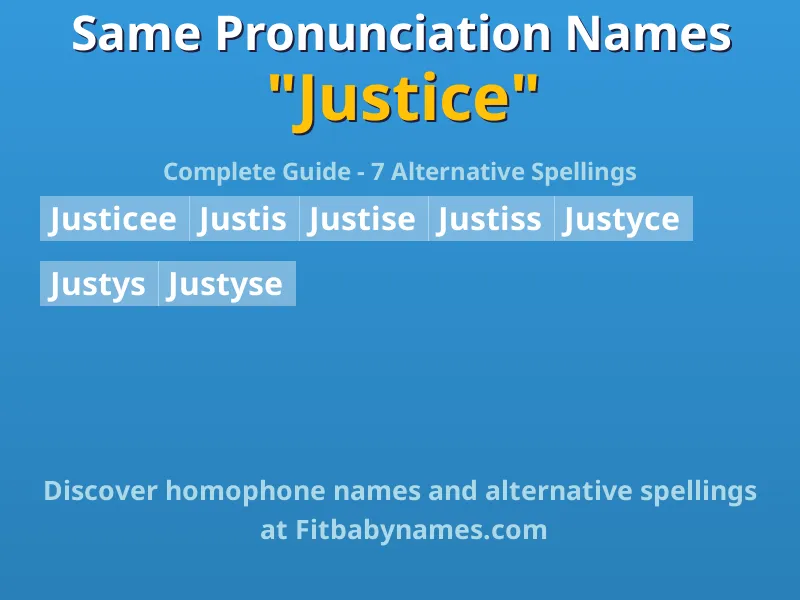 Infographic: Justice same pronunciation names, similar names, and homophone names