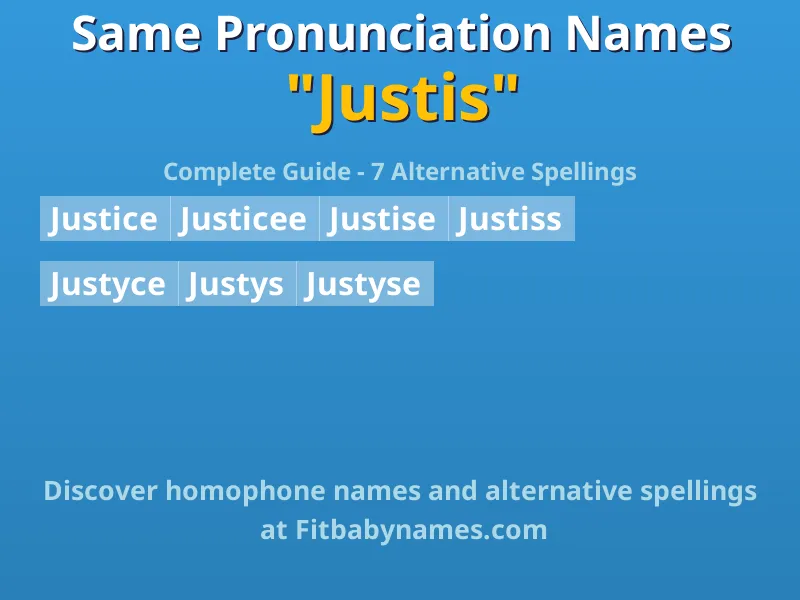 Infographic: Justis same pronunciation names, similar names, and homophone names
