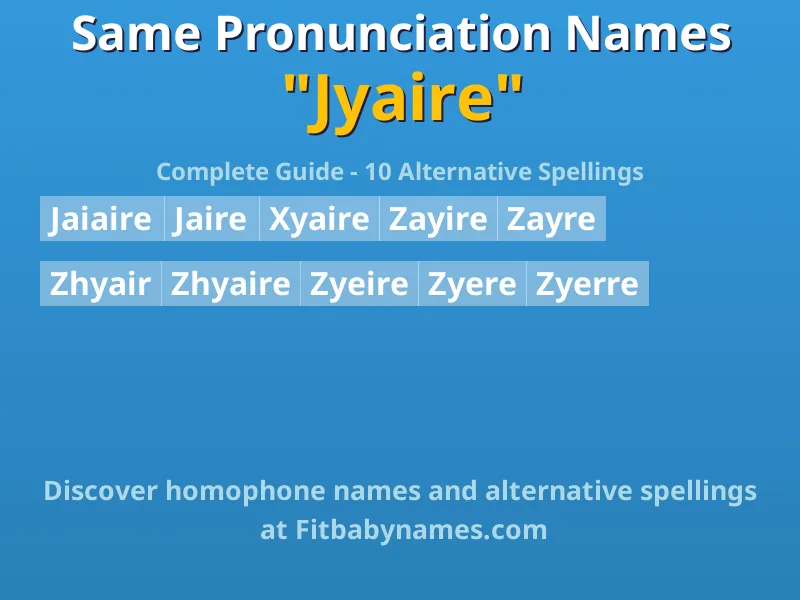 Infographic: Jyaire same pronunciation names, similar names, and homophone names