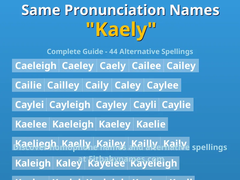 Infographic: Kaely same pronunciation names, similar names, and homophone names