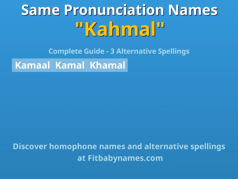 Infographic: Kahmal same pronunciation names, similar names, and homophone names
