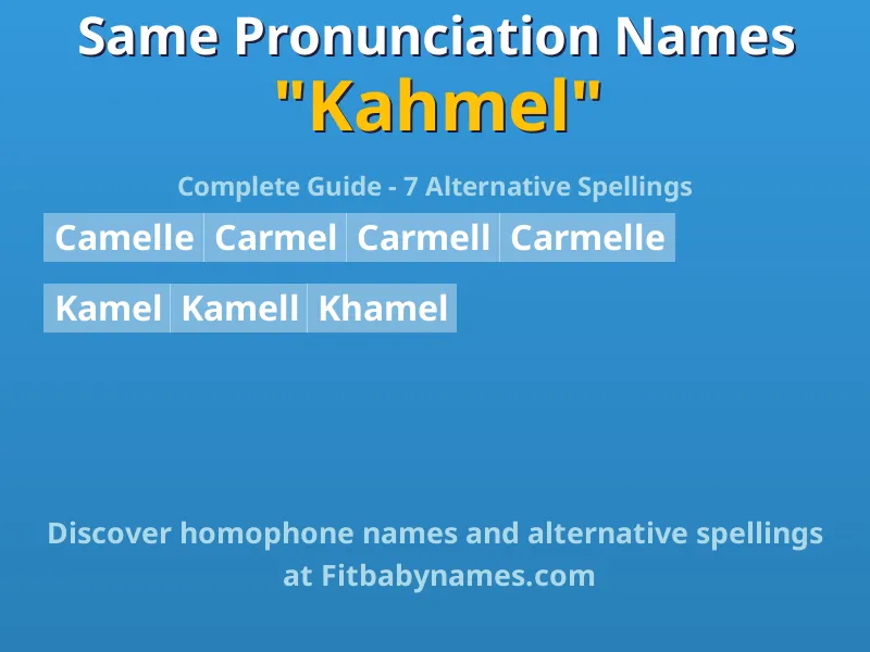 Infographic: Kahmel same pronunciation names, similar names, and homophone names