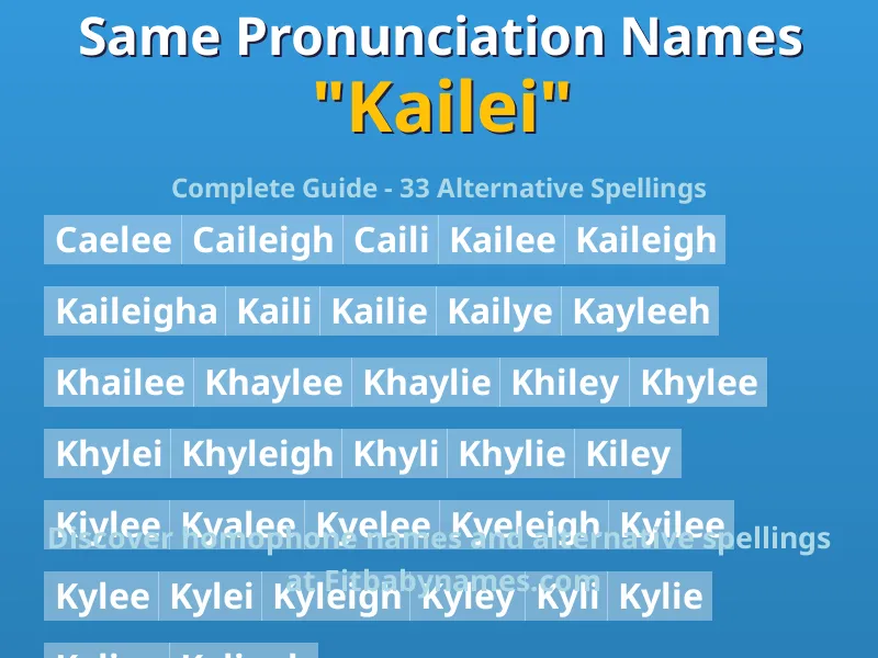 Infographic: Kailei same pronunciation names, similar names, and homophone names
