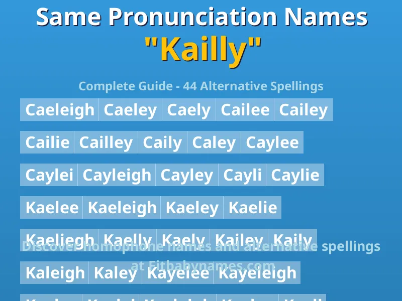 Infographic: Kailly same pronunciation names, similar names, and homophone names