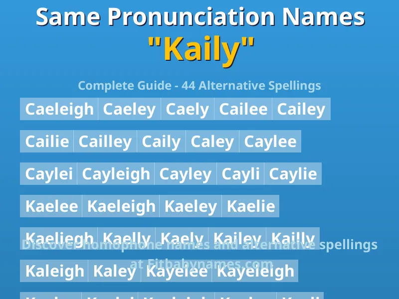 Infographic: Kaily same pronunciation names, similar names, and homophone names
