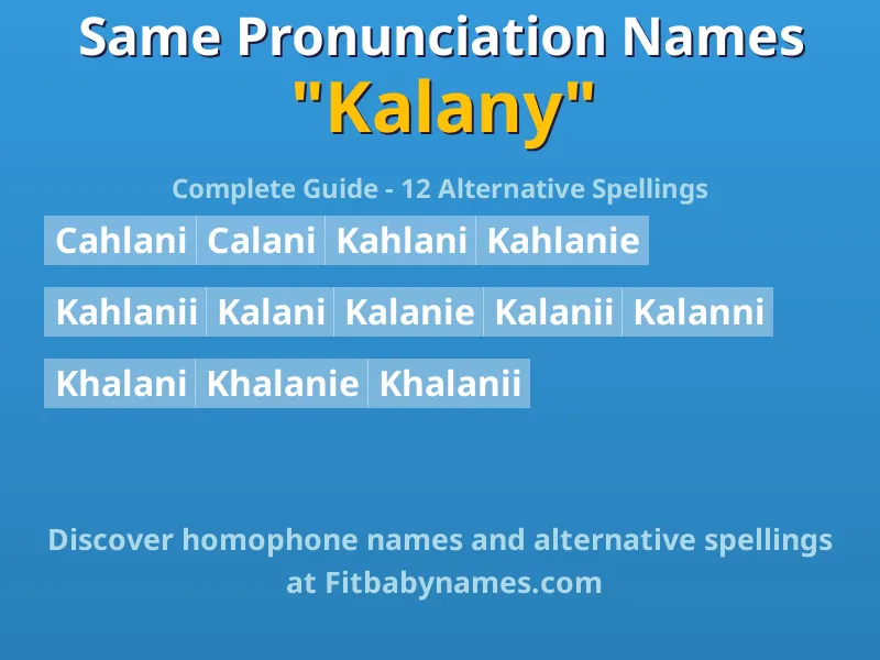 Infographic: Kalany same pronunciation names, similar names, and homophone names