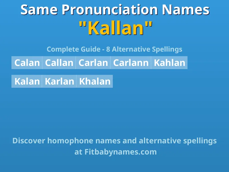 Infographic: Kallan same pronunciation names, similar names, and homophone names