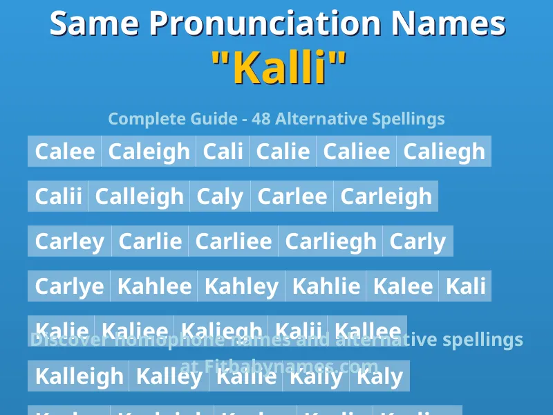 Infographic: Kalli same pronunciation names, similar names, and homophone names