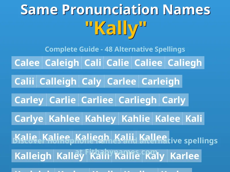 Infographic: Kally same pronunciation names, similar names, and homophone names