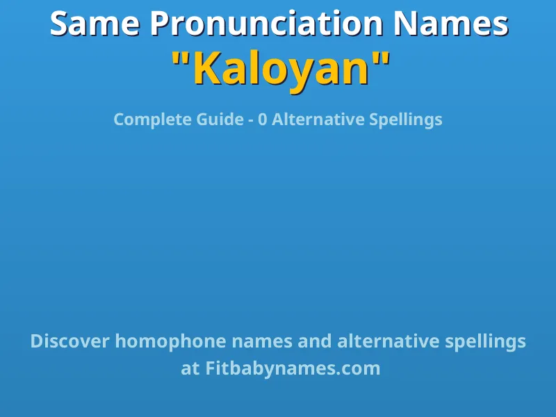 Infographic: Kaloyan same pronunciation names, similar names, and homophone names