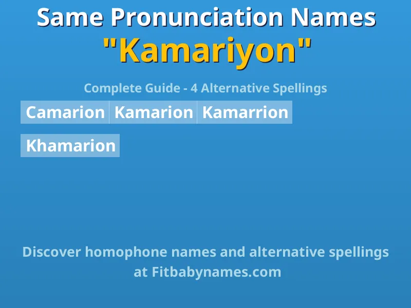 Infographic: Kamariyon same pronunciation names, similar names, and homophone names