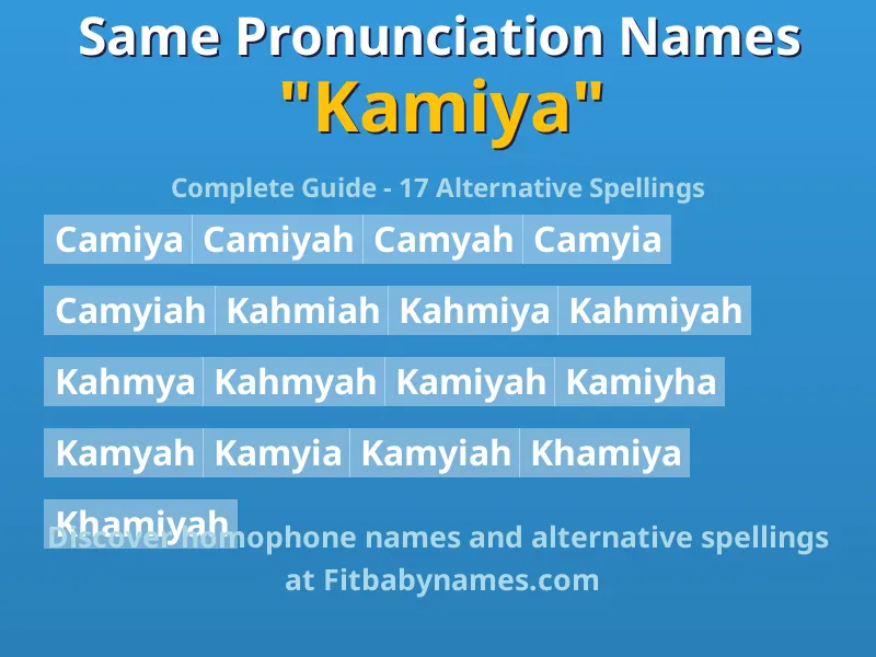 Infographic: Kamiya same pronunciation names, similar names, and homophone names