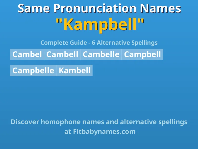Infographic: Kampbell same pronunciation names, similar names, and homophone names
