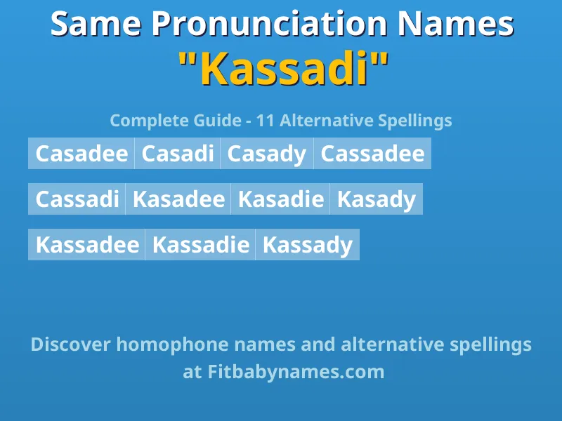 Infographic: Kassadi same pronunciation names, similar names, and homophone names