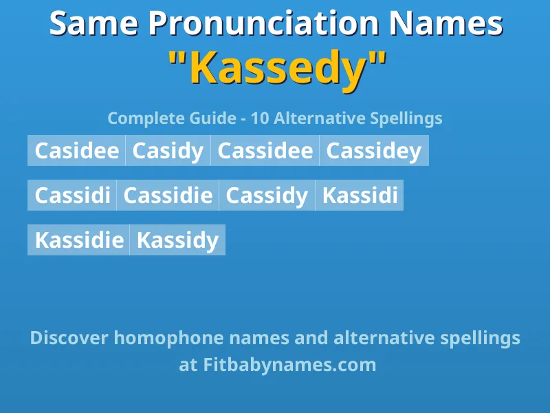Infographic: Kassedy same pronunciation names, similar names, and homophone names