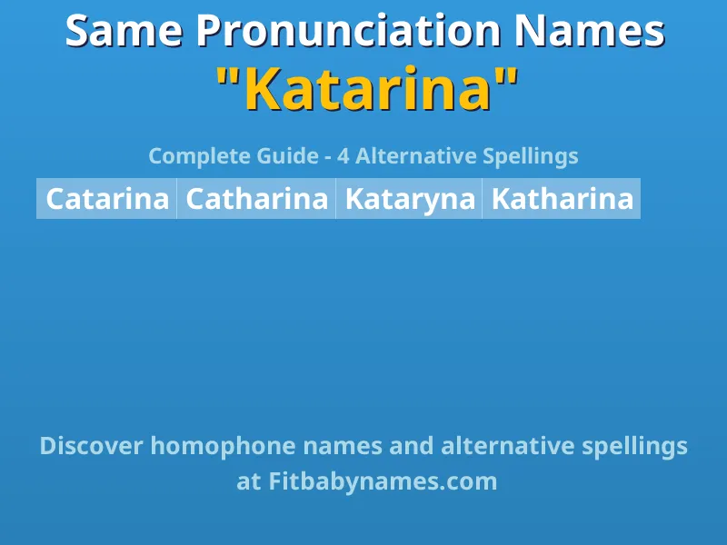 Infographic: Katarina same pronunciation names, similar names, and homophone names