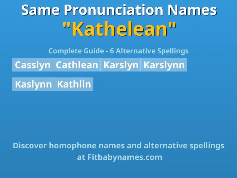 Infographic: Kathelean same pronunciation names, similar names, and homophone names