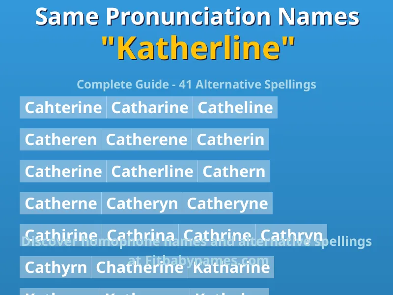 Infographic: Katherline same pronunciation names, similar names, and homophone names
