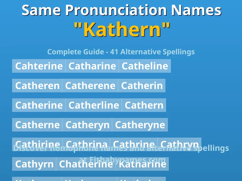 Infographic: Kathern same pronunciation names, similar names, and homophone names