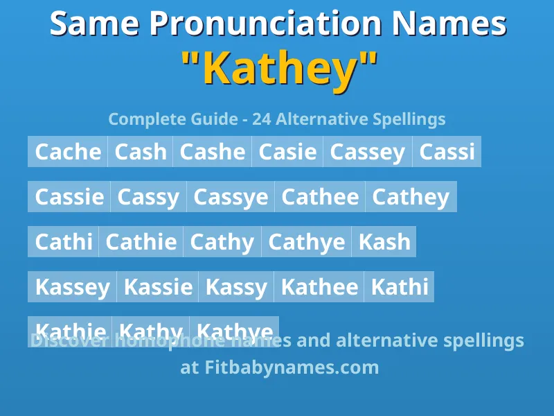 Infographic: Kathey same pronunciation names, similar names, and homophone names