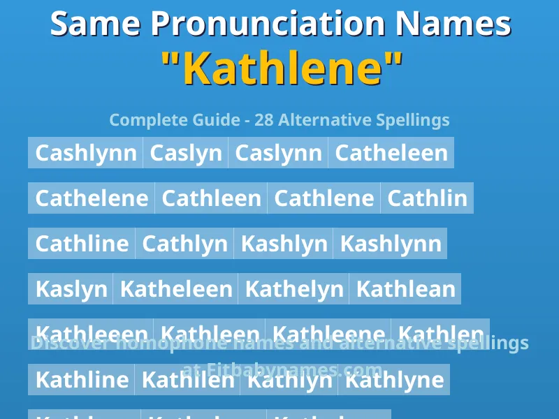 Infographic: Kathlene same pronunciation names, similar names, and homophone names