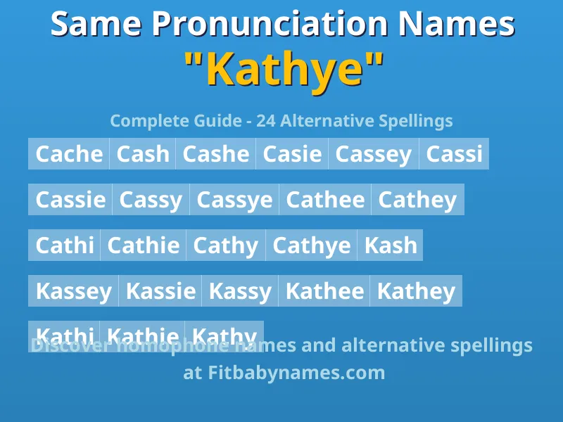 Infographic: Kathye same pronunciation names, similar names, and homophone names