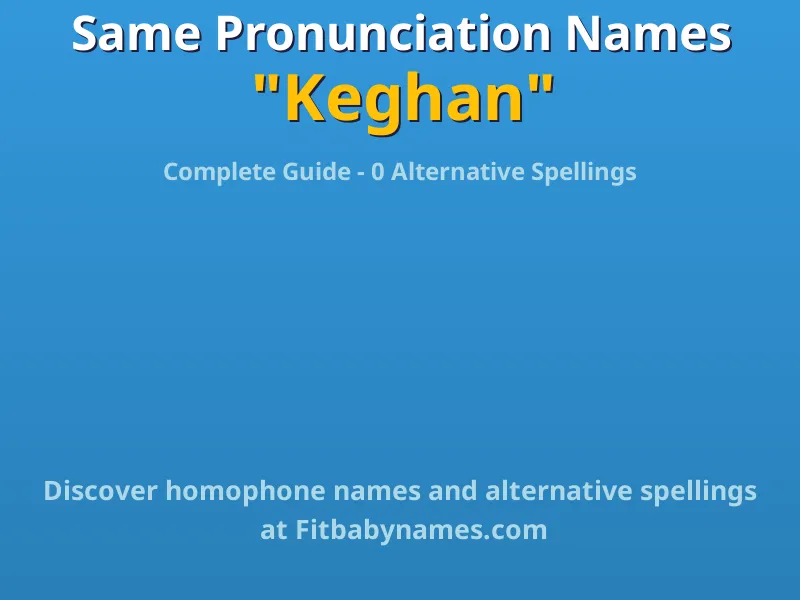 Infographic: Keghan same pronunciation names, similar names, and homophone names