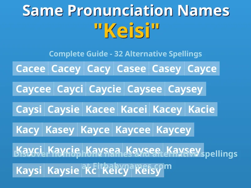 Infographic: Keisi same pronunciation names, similar names, and homophone names