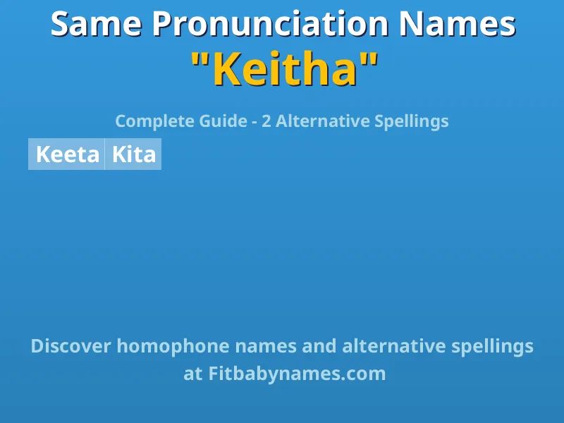 Infographic: Keitha same pronunciation names, similar names, and homophone names