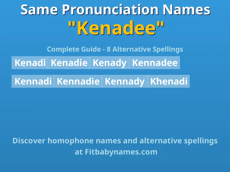 Infographic: Kenadee same pronunciation names, similar names, and homophone names