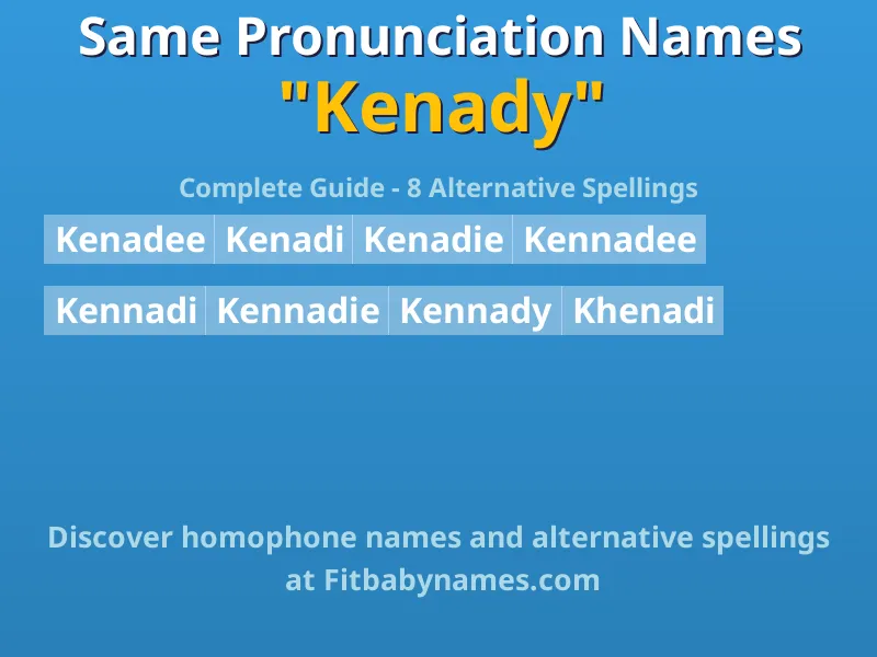 Infographic: Kenady same pronunciation names, similar names, and homophone names