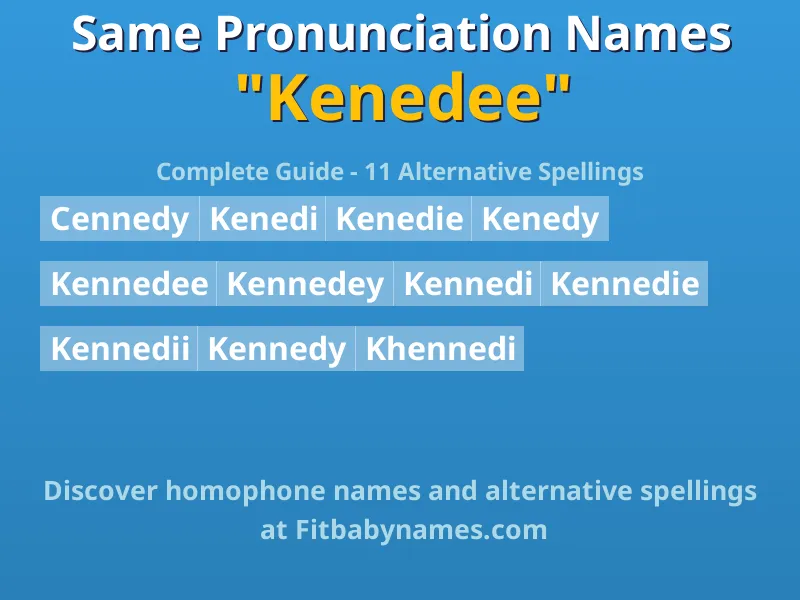 Infographic: Kenedee same pronunciation names, similar names, and homophone names