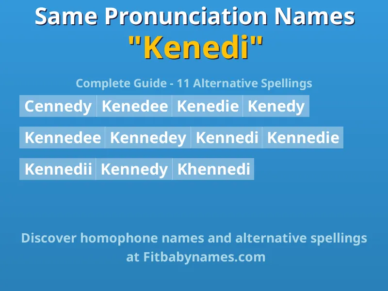 Infographic: Kenedi same pronunciation names, similar names, and homophone names
