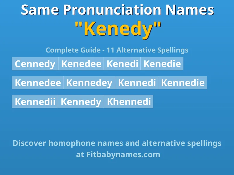 Infographic: Kenedy same pronunciation names, similar names, and homophone names