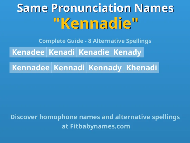 Infographic: Kennadie same pronunciation names, similar names, and homophone names
