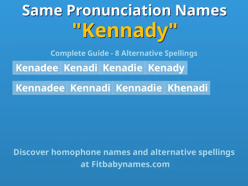 Infographic: Kennady same pronunciation names, similar names, and homophone names