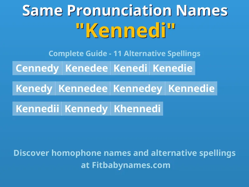 Infographic: Kennedi same pronunciation names, similar names, and homophone names