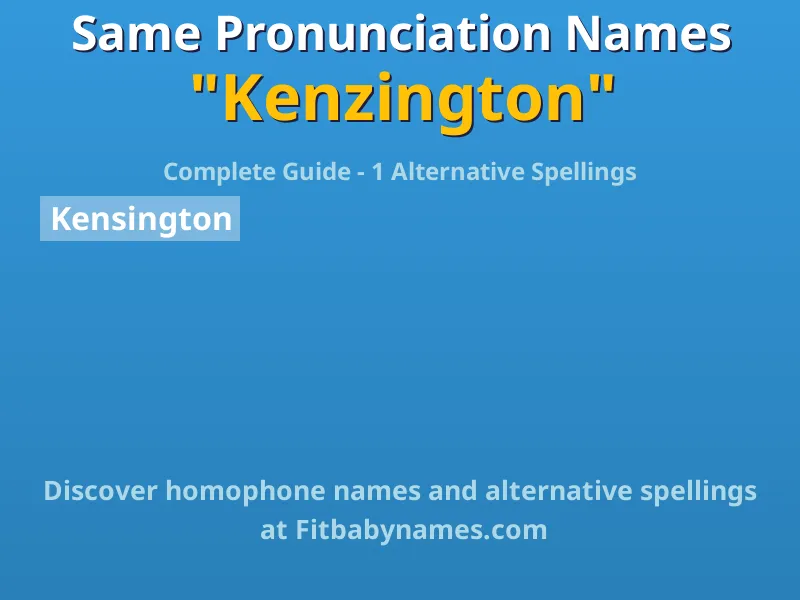 Infographic: Kenzington same pronunciation names, similar names, and homophone names