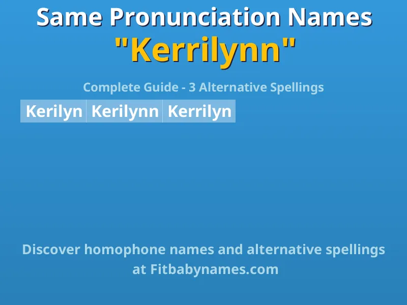 Infographic: Kerrilynn same pronunciation names, similar names, and homophone names