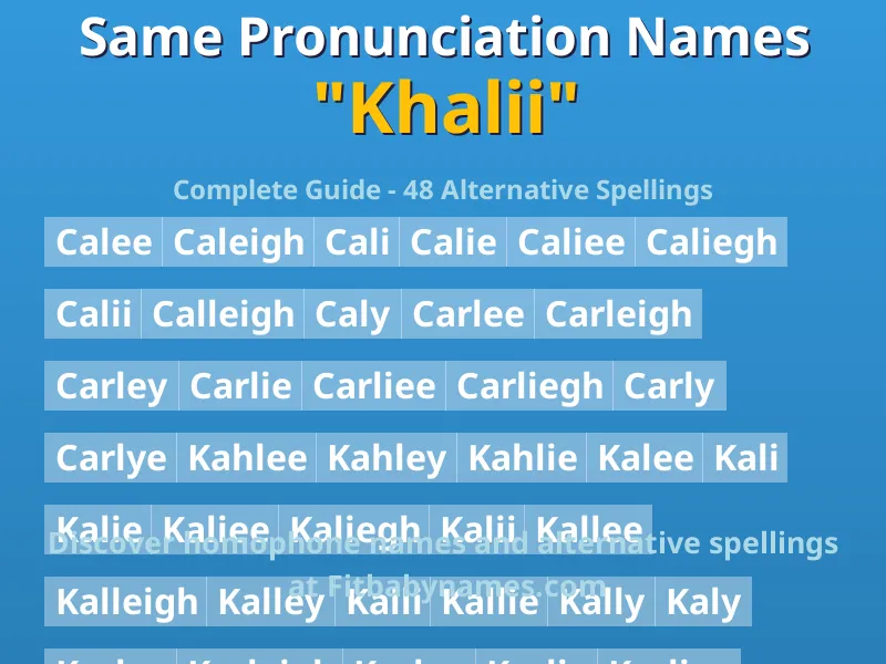 Infographic: Khalii same pronunciation names, similar names, and homophone names