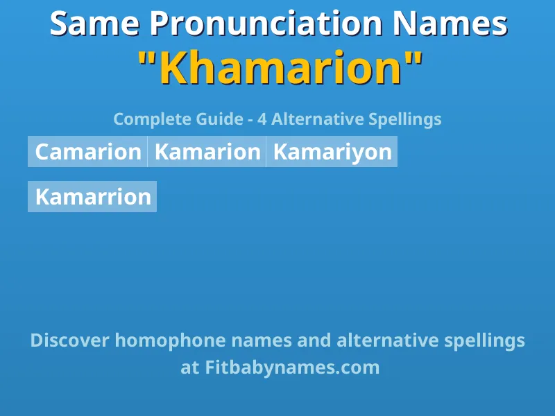 Infographic: Khamarion same pronunciation names, similar names, and homophone names