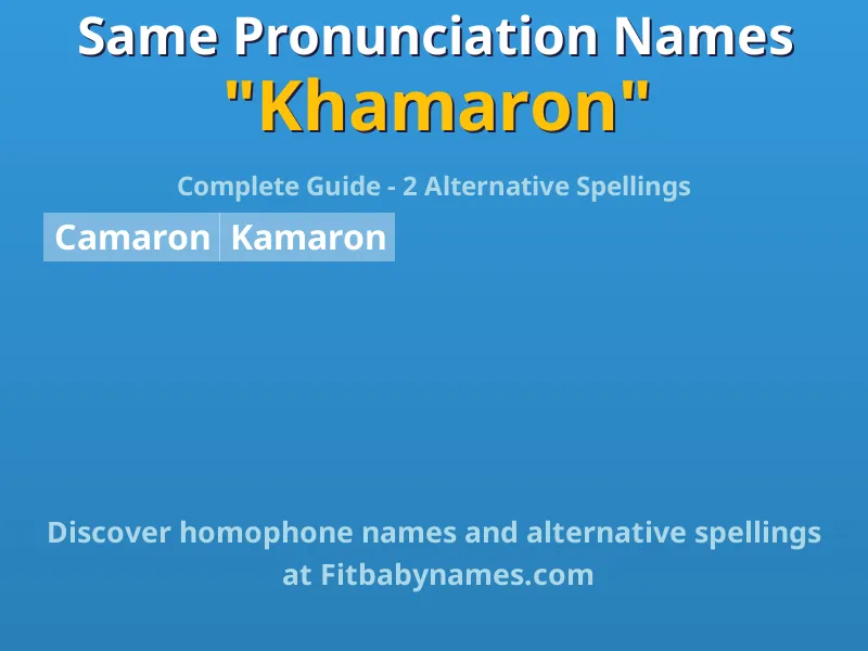 Infographic: Khamaron same pronunciation names, similar names, and homophone names