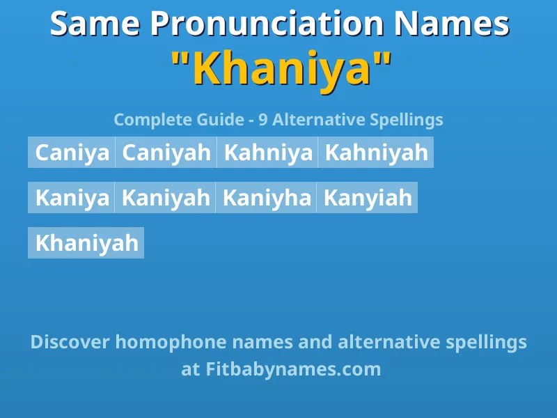 Infographic: Khaniya same pronunciation names, similar names, and homophone names
