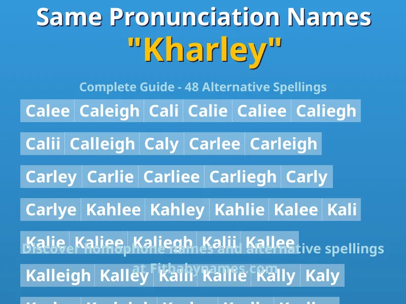 Infographic: Kharley same pronunciation names, similar names, and homophone names